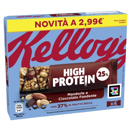 Kellogg's Barretta High Protein Mandorle e Cioccolato Fondente